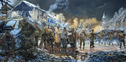 "Strategy at Noville" - James Dietz - World War II Military Art